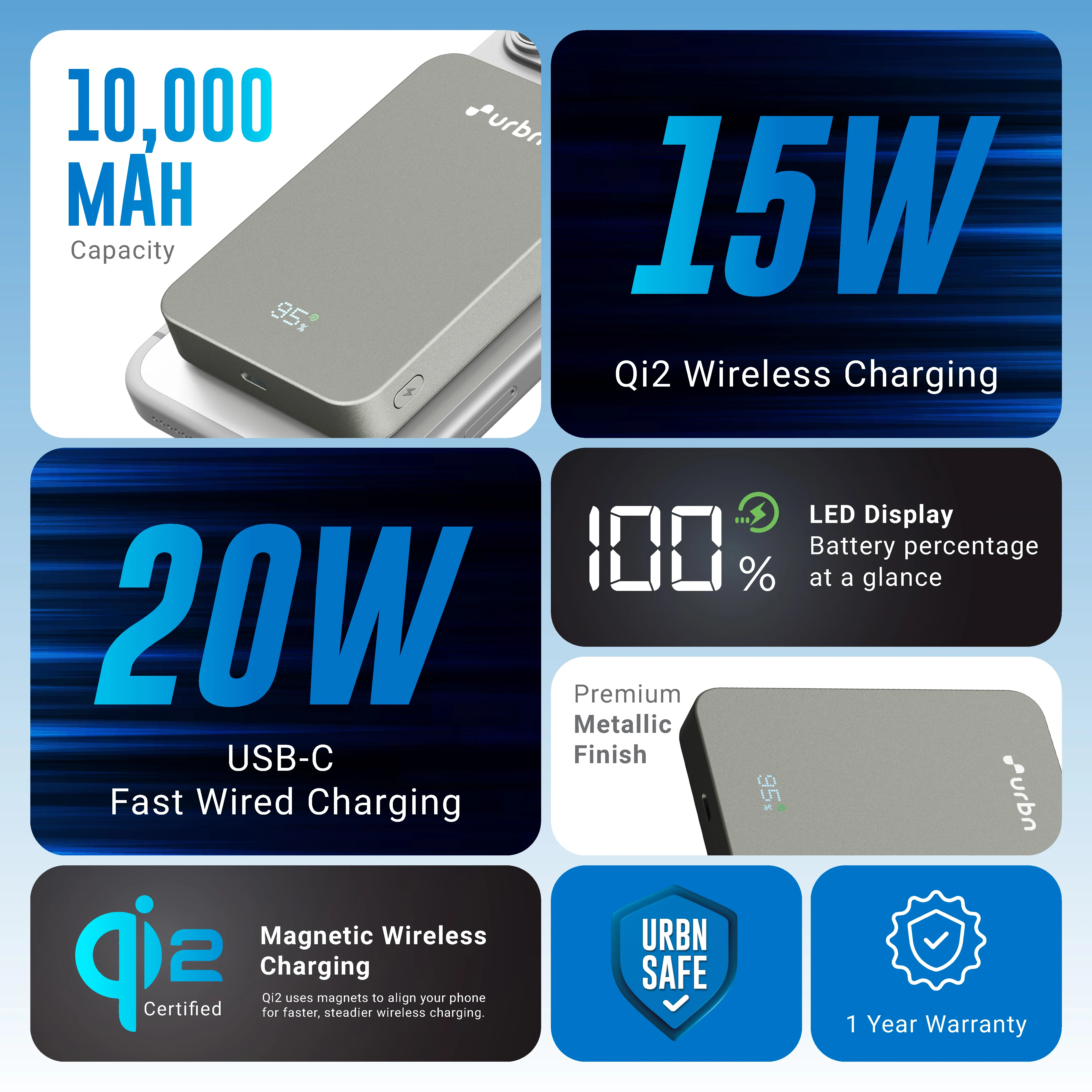 10,000mAh Slate Qi2 MagTag Power Bank - Image 18