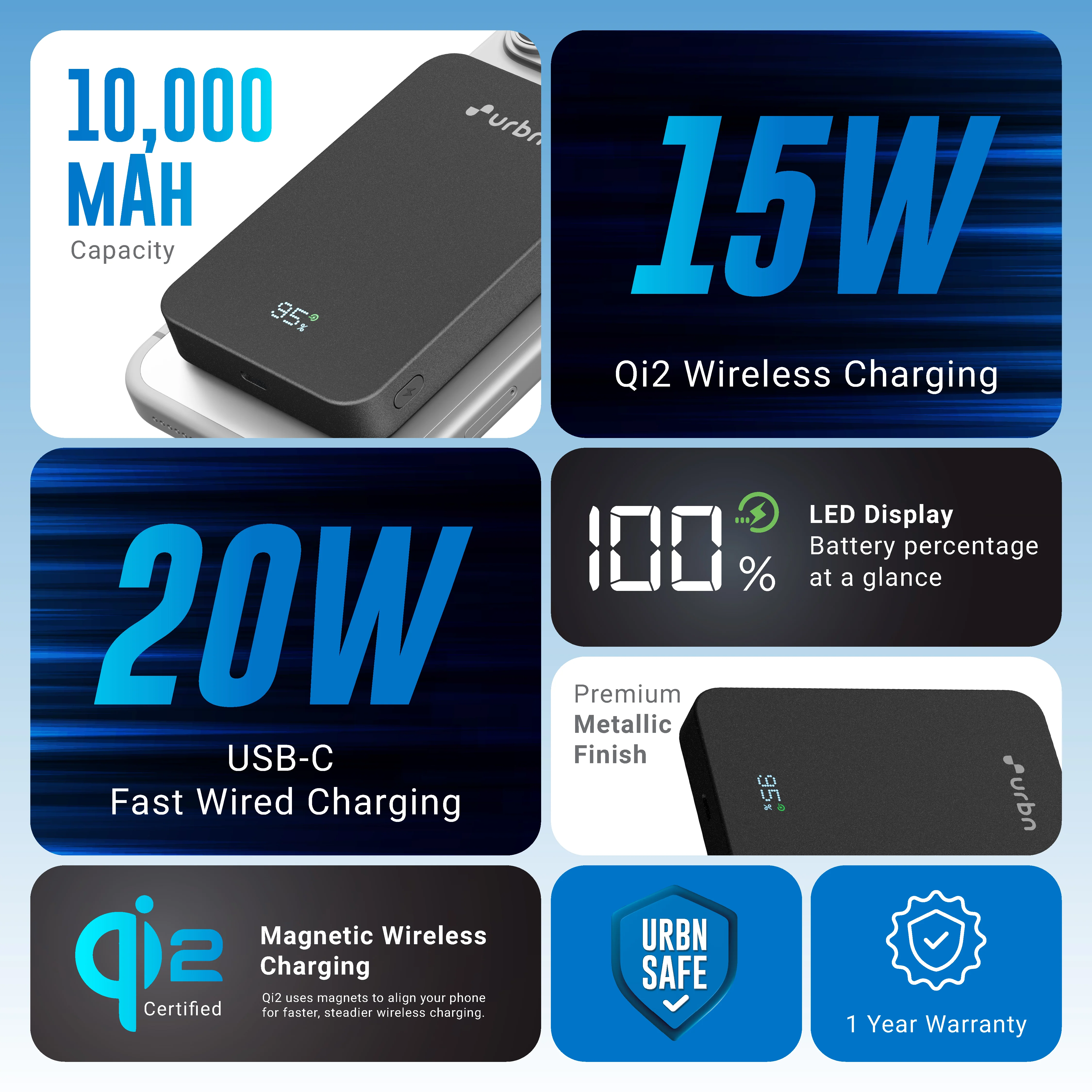 10,000mAh Slate Qi2 MagTag Power Bank - Image 7