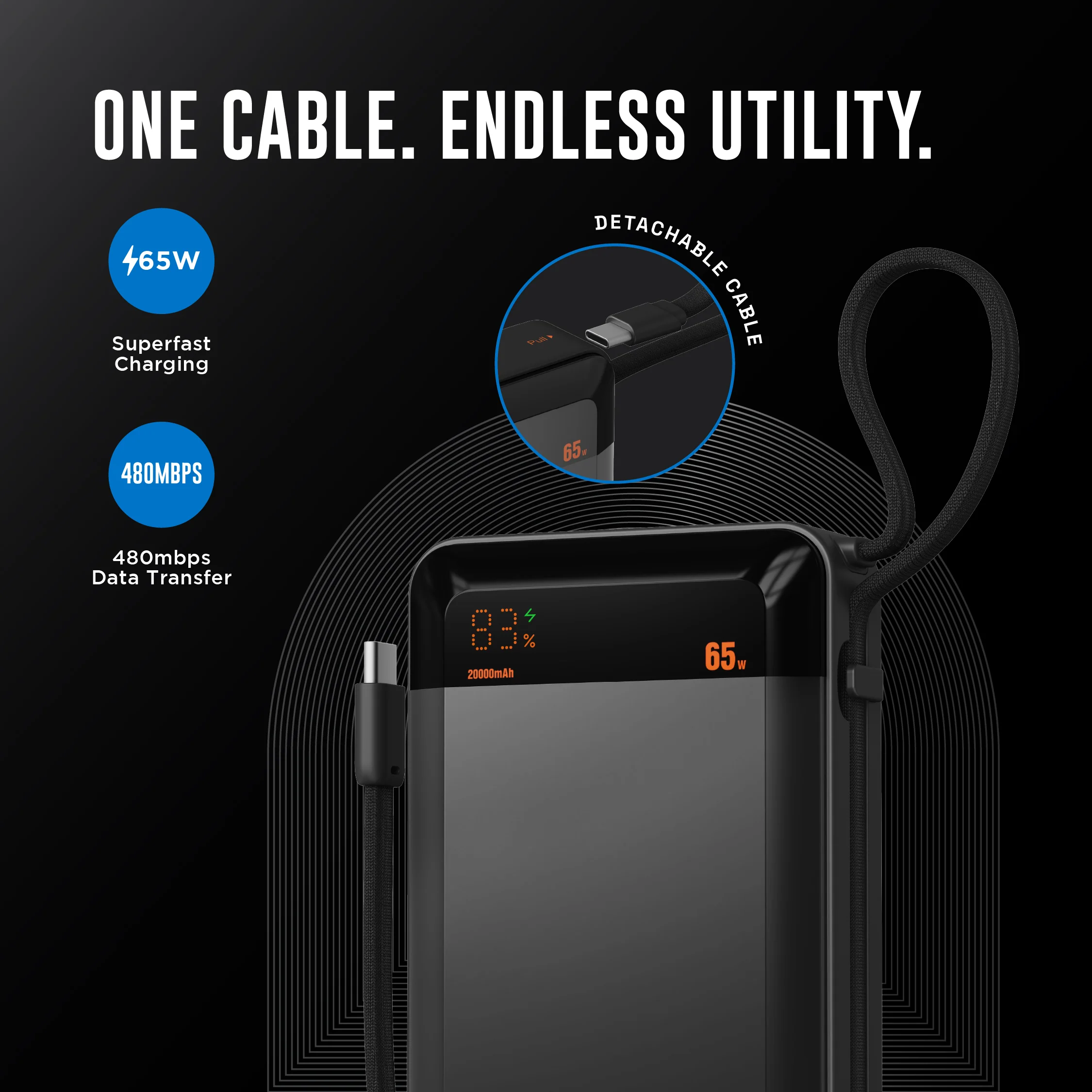 20,000 mAh Ultra Volt 65W Power Bank - Image 5