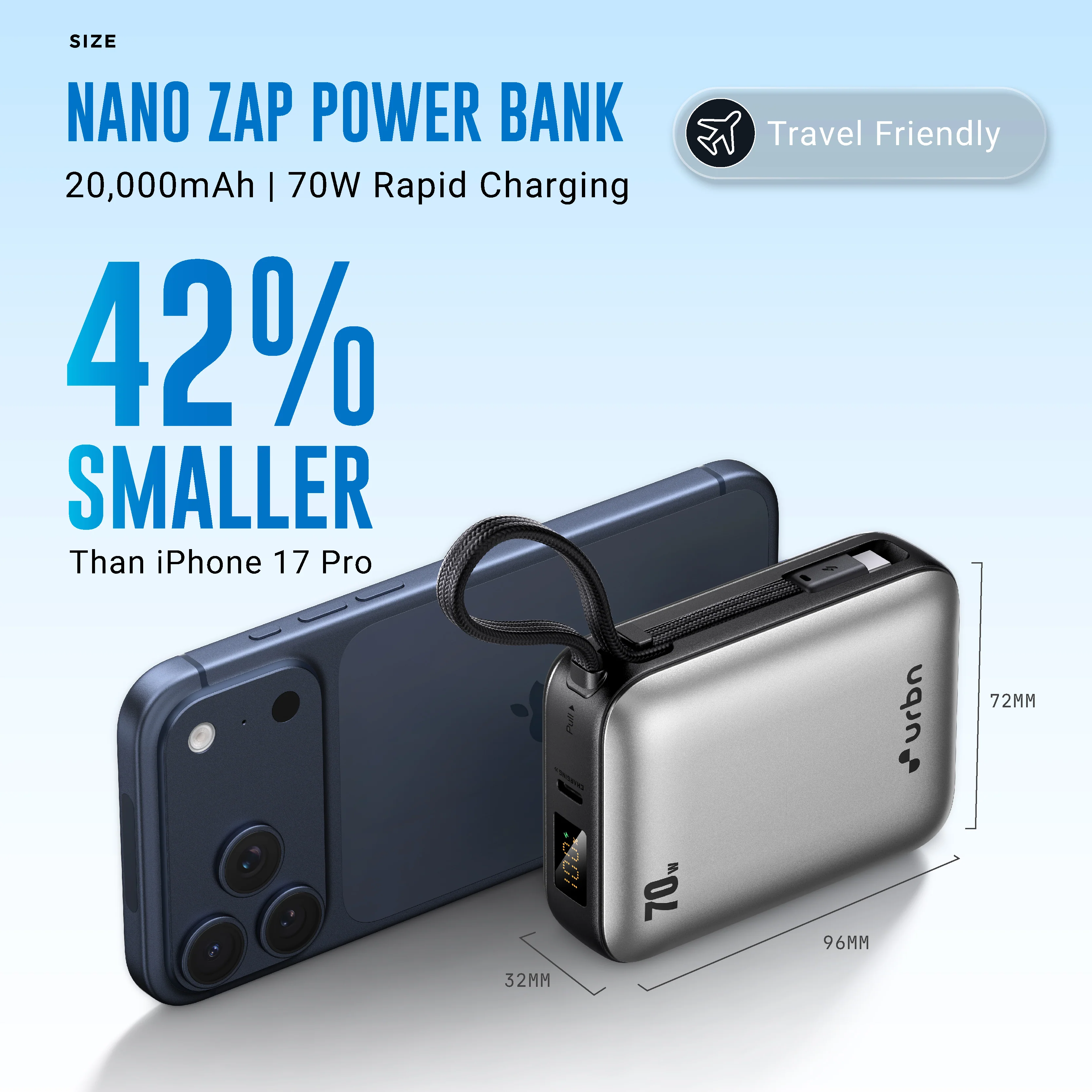 20,000 mAh Nano Zap 70W Power Bank - Image 14