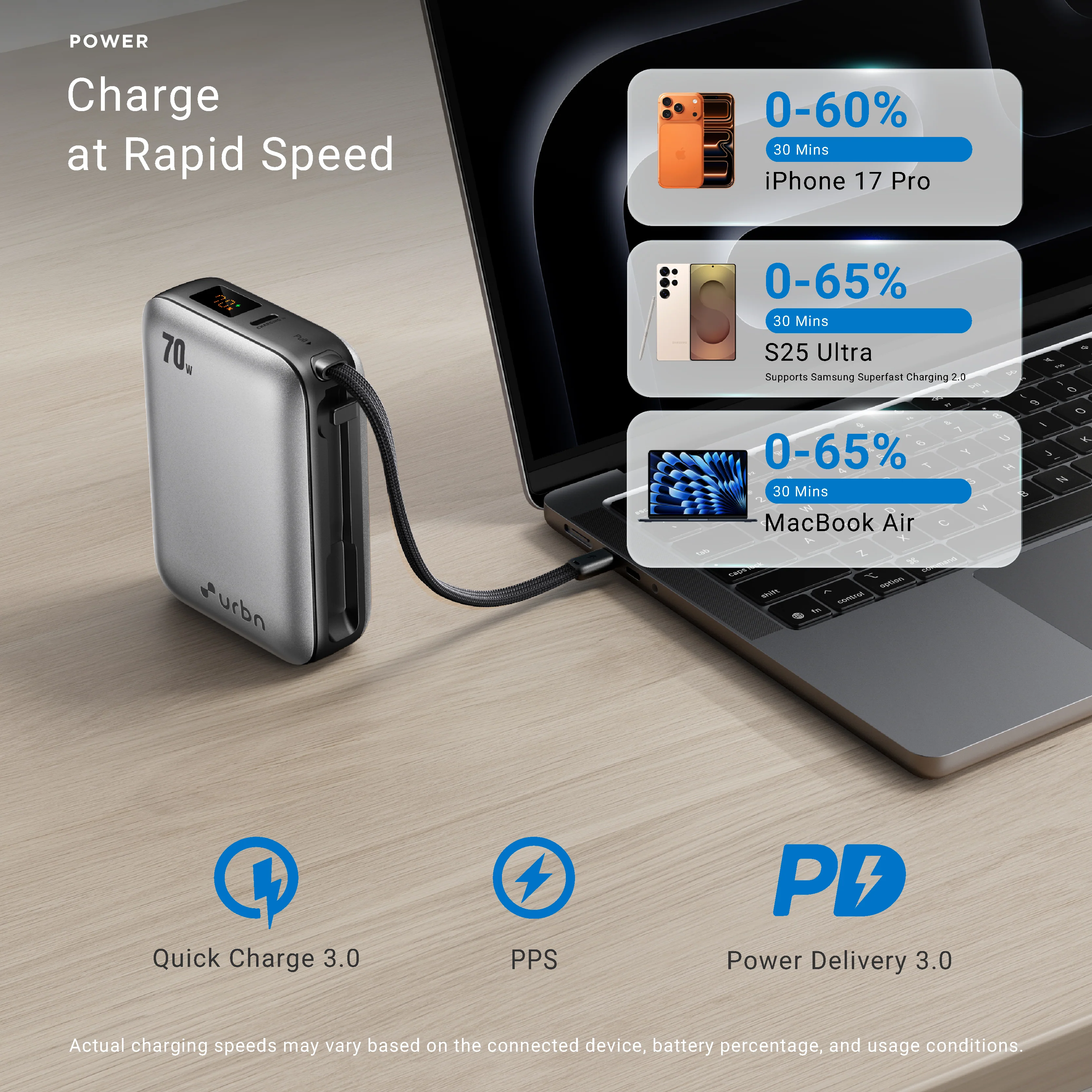 20,000 mAh Nano Zap 70W Power Bank - Image 16