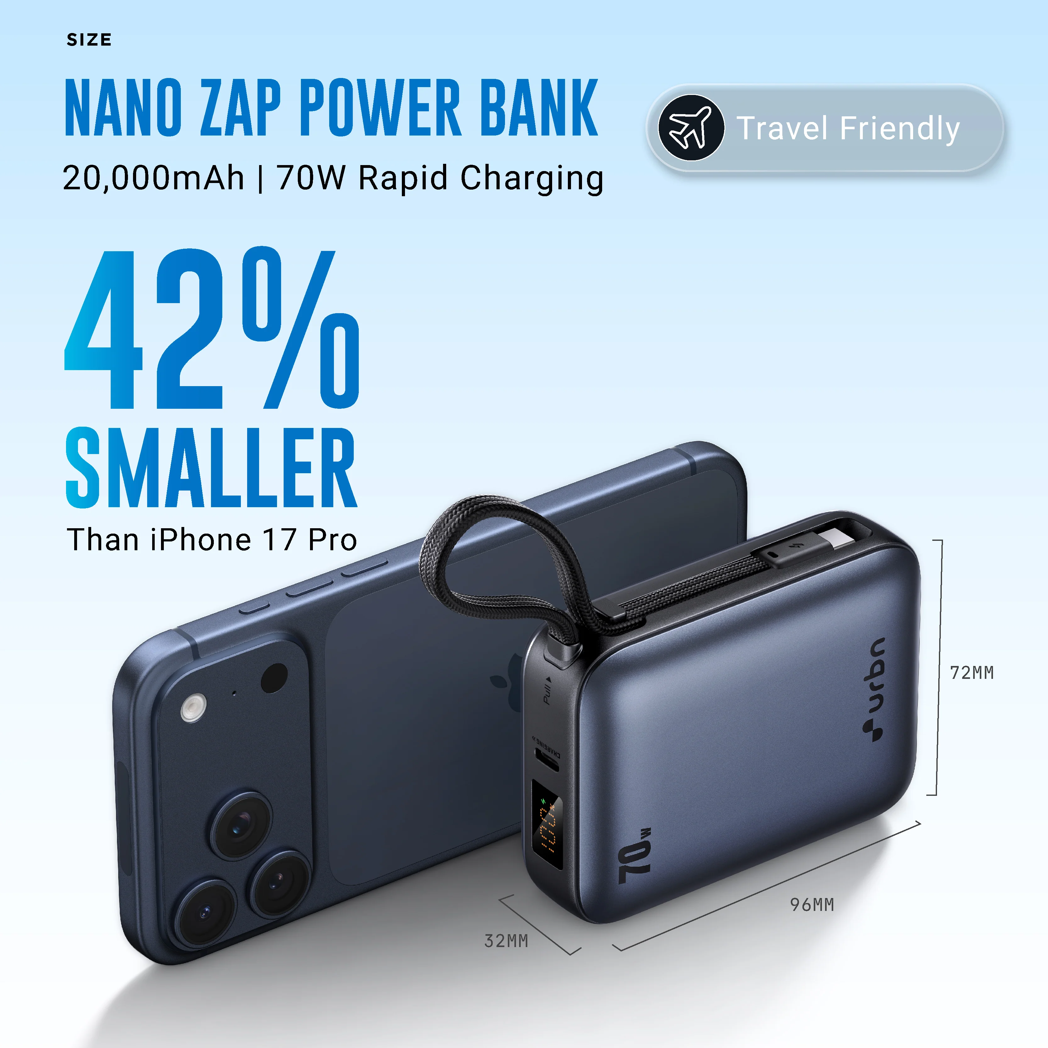 20,000 mAh Nano Zap 70W Power Bank - Image 26